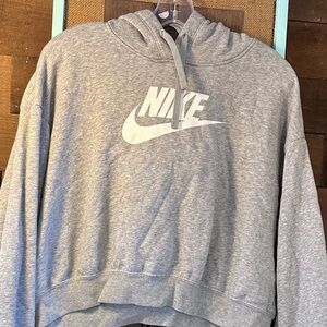 Nike Heather Gray Cropped Hoodie, sz M